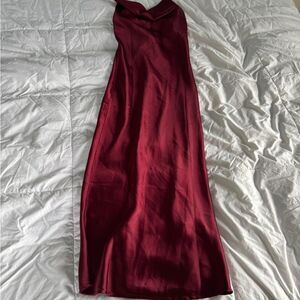 Princess Polly Burgundy Satin Slip Dress – Size 0
